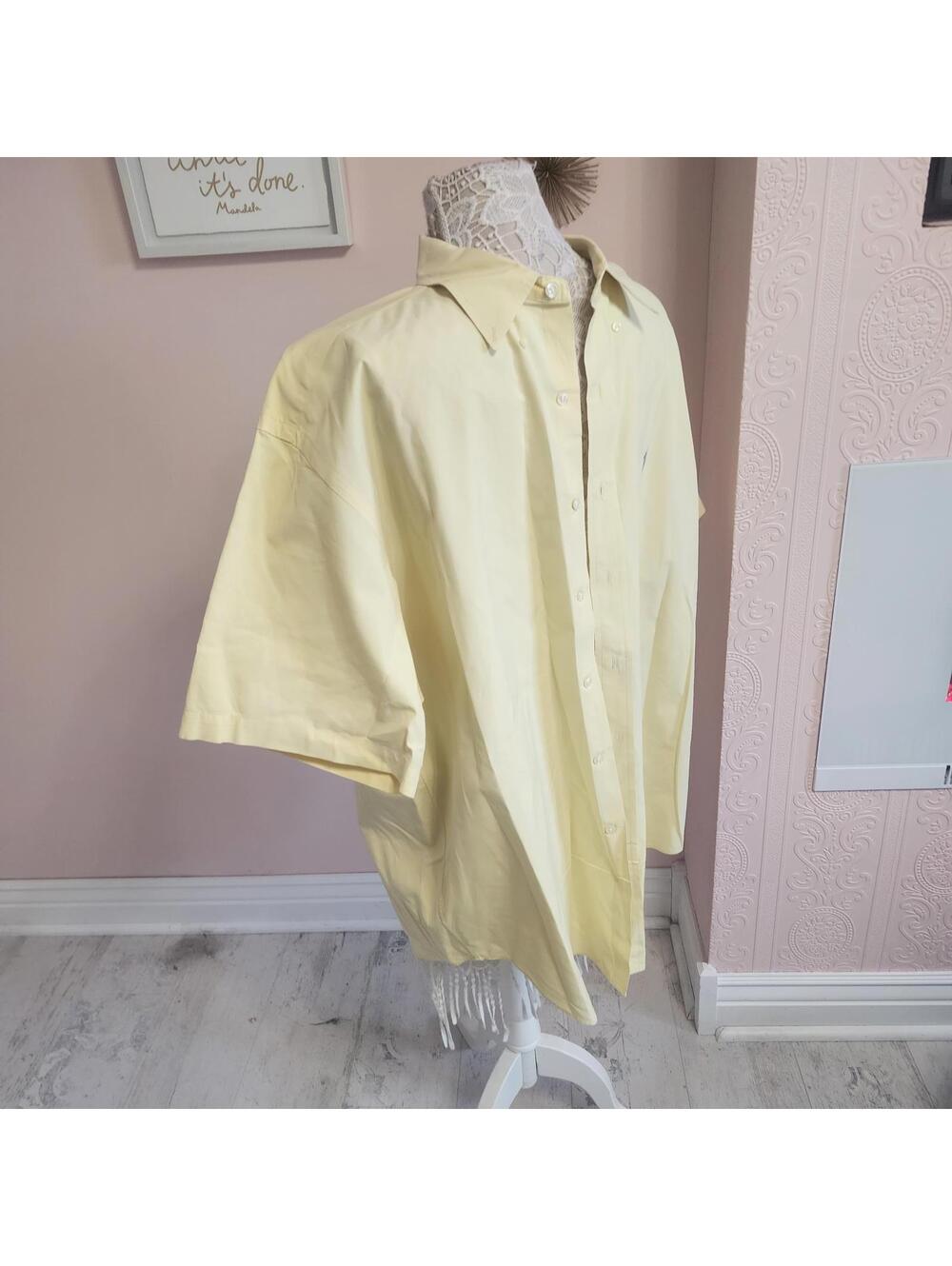 Polo Ralph Lauren Blake Men’s XL Pale Yellow Cotton Short Sleeve Shirt